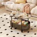 Cream style movable coffee table small apartment living room sofa side cabinet side coffee table simple modern storage trolley