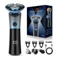 3-in-1 magnetic floating triple-blade electric shaver for men - washable, quick-charge, multi-function razor set