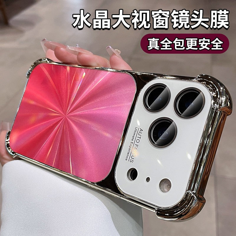 Dazzling laser cd pattern aurora large window case for iphone 16 pro max - instantly upgrade to iphone 17 style, also compatible with iphone 14