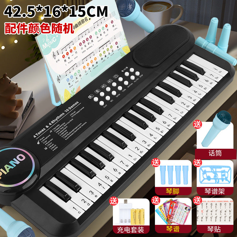 37-key digital piano with microphone, multi-functional educational early learning music piano for kids, beginner-friendly playable toy