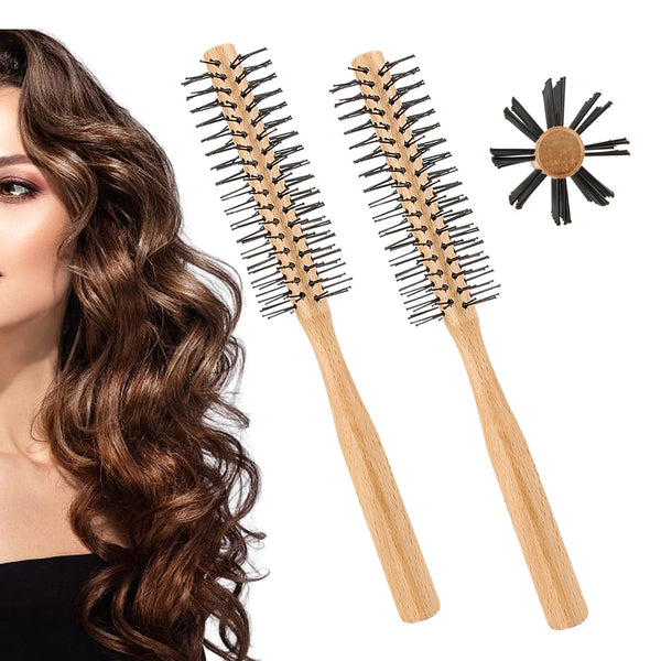 Small Roller Comb Ultra Fine Curly Hair Comb Straight Curly Hair Styling Comb Pear Blossom Wood Styling Comb Head Massage Comb Cylinder Comb