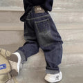 Boys' jeans spring collection - spring/autumn style  new arrival - mid-to-large size children's korean style fleece-lined thickened trousers