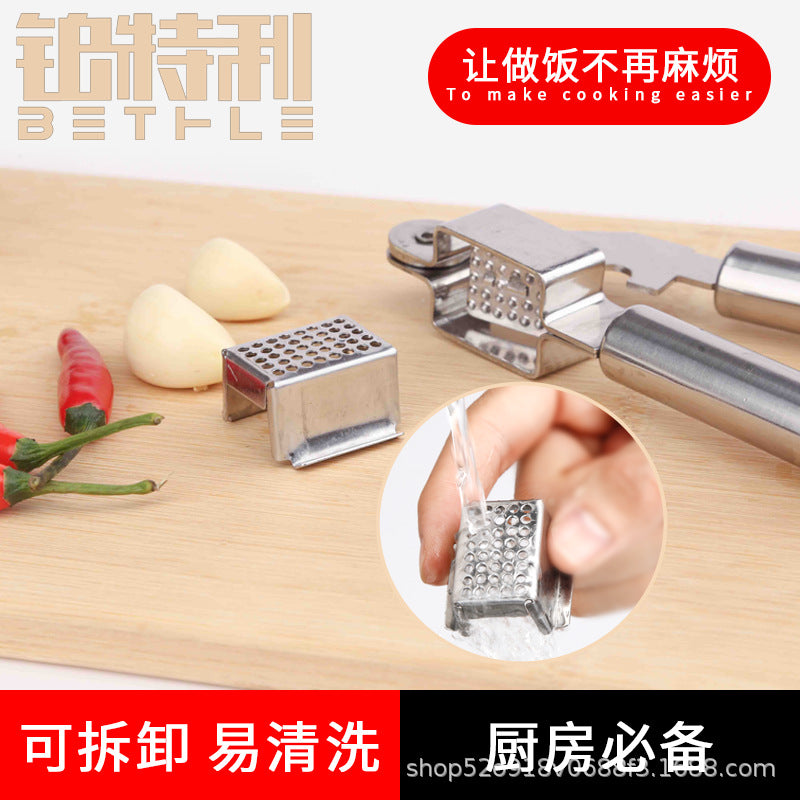 Factory direct 430 stainless steel heavy-duty manual garlic press - effortless garlic crushing for kitchen and home use