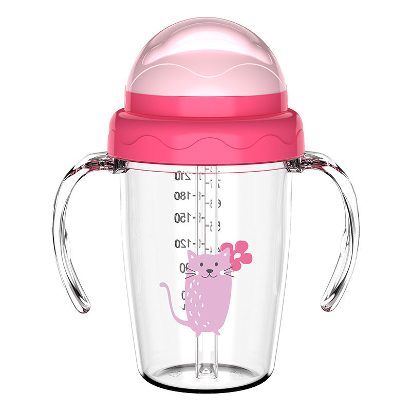 English boxed baby water cup baby learning drinking cup with handle direct drinking cup children's water cup anti-drop and leak-proof straw cup