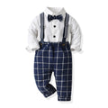 British gentleman's two-piece suit: spring/autumn cotton pique striped outfit for baby/toddler boys - perfect for birthdays!