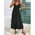 fashionv neckdress ring decorative shoulder strap summer clothing beach women's dress
