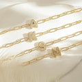 2025 new cross-border initial paperclip bracelet - adjustable, color-retaining, fashionable, commuter-ready, unique & chic jewelry