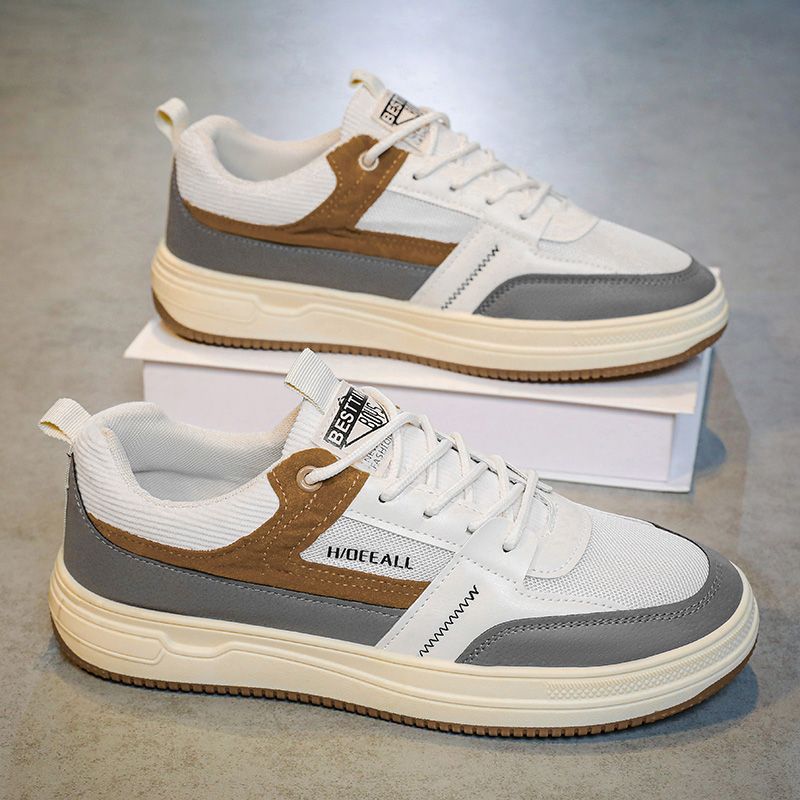 Men's spring 2025 new arrivals: breathable, hong kong style, versatile, dirt-resistant mesh sneakers - trendy, lightweight, soft sole athletic casual shoes