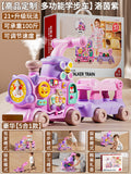 Purple five-in-one walker [hand push, toddler, second gear speed adjustment]