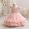 Ready-to-ship wholesale girls' dresses, beaded tulle princess dresses, christmas party evening gowns, kids' dresses
