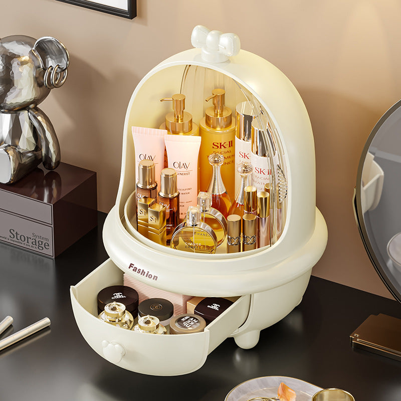 Household makeup storage box Dust-proof desktop multi-functional integrated large-capacity skin care products Jewelry rack storage box