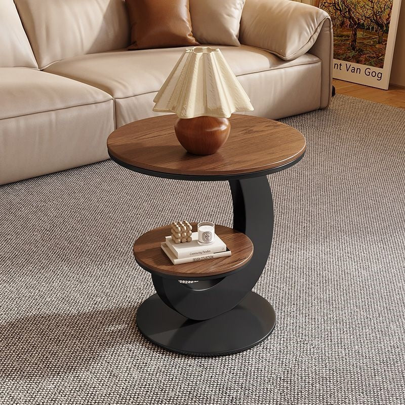 Second-hand style accessible luxury walnut color coffee table living room for home oval coffee table casual modern combination new arrival small coffee table
