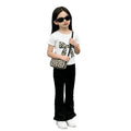 new girls' t-shirt and pants two-piece set - kids' fashion korean style children's clothing trendy bow detail
