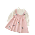 Kids' sweater dress - faux two-piece -  autumn/winter new year's edition - cartoon christmas dress - girls' dress