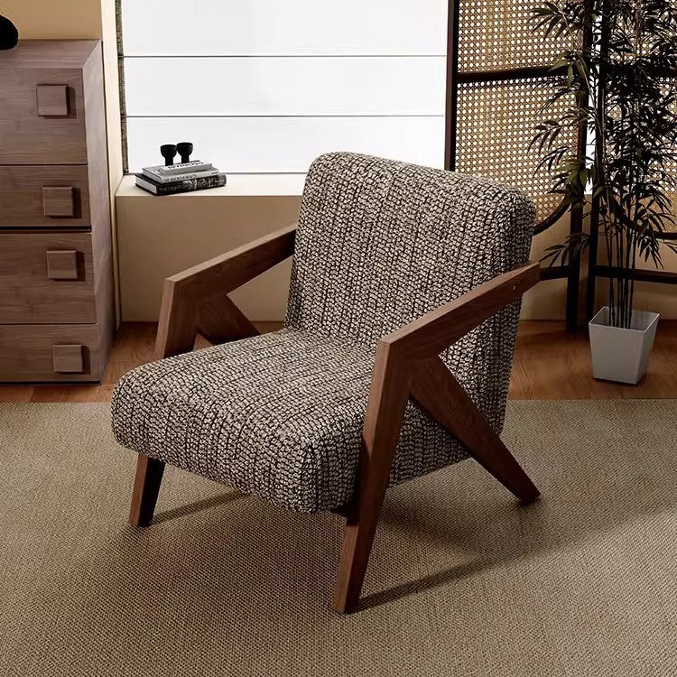 Single sofa chair richard french medieval style living room balcony casual chair solid wood designer sofa single chair