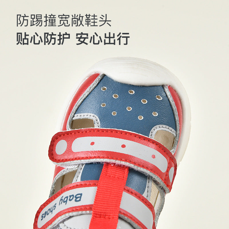 Baby sandals for boys, summer infant first walker shoes, 0-1-2 years old, soft sole baby and toddler functional shoes for girls