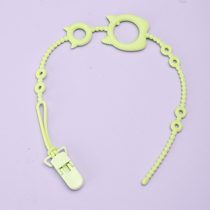 Directly from the manufacturer, infant pacifier silicone chain buckle pacifier chain clip, infant silicone anti-drop chain