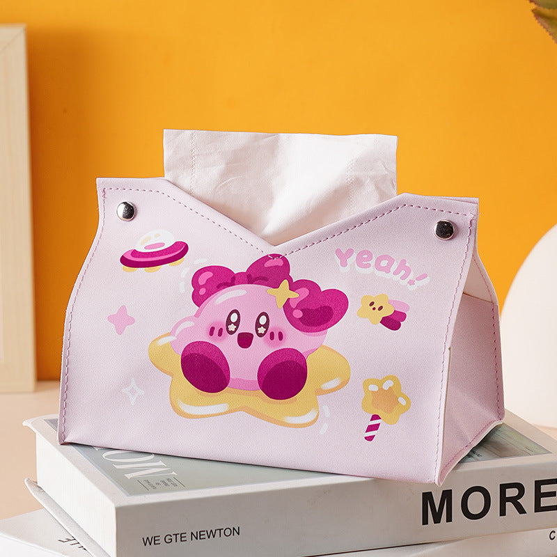 Cute cartoon naughty dog tissue box household car universal pumping paper box large capacity napkin paper box storage box