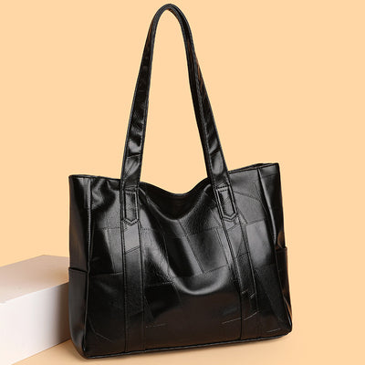 2025 new fashion large capacity women's shoulder bag pu leather tote bag simple versatile crossbody bag - cross-border