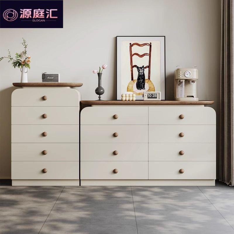 Wall-mounted five-drawer and eight-drawer cabinet, medieval living room storage cabinet, bedroom for home bedside storage cabinet, accessible luxury solid wood dressing table