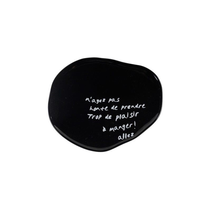 Stylishasymmetrical ceramic tray restaurant hotel casual style food plate high-looking breakfast plate photo props