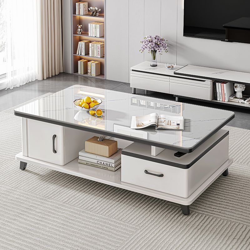 Modern minimalist tv stand for living room, compact home, floor-standing extendable 2025 new style coffee table and tv cabinet combination