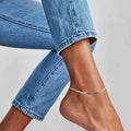 hot-selling popular flat snake anklet european and american fashion simple 3mm flat snake creative trend direct supply fashion versatile