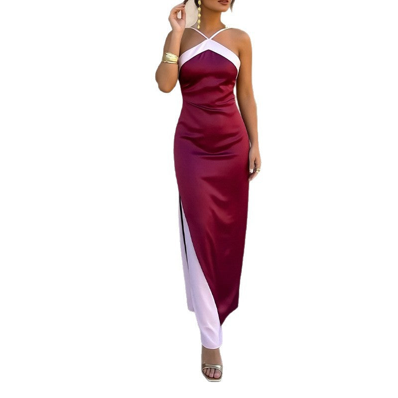 summer new arrivals: european & american style women's clothing - elegant, slim-fit, solid color bodycon maxi dress