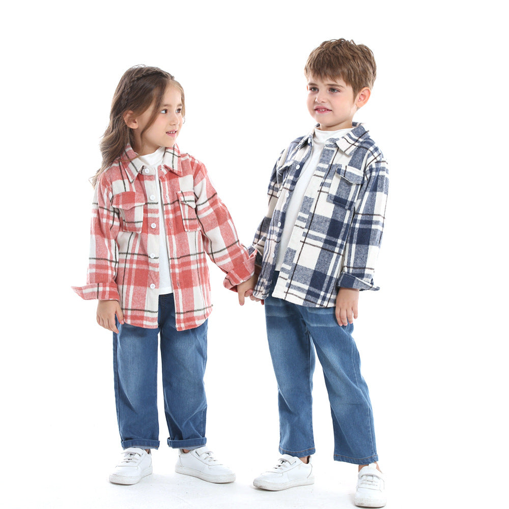 Export children's clothing boys multi-color patchwork plaid shirt long sleeves preppy style autumnew arrivalspring & fallkidstops