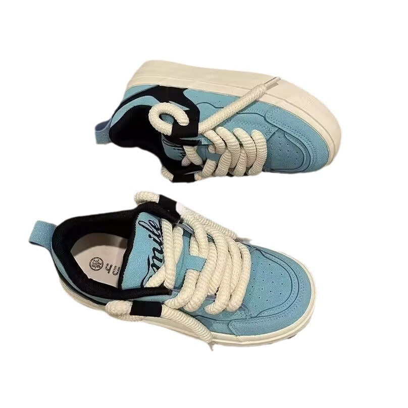 Hong kong style casual sneakers women's shoes - trendy, minimalist, versatile white sneakers - new spring/autumn 2026 collection - streetwear sneakers