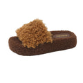Fall and winterthick sole lambswool cotton slippers for women new arrivalk-stylesweet fur slippers with one strap fleece-lined cotton slippers for women