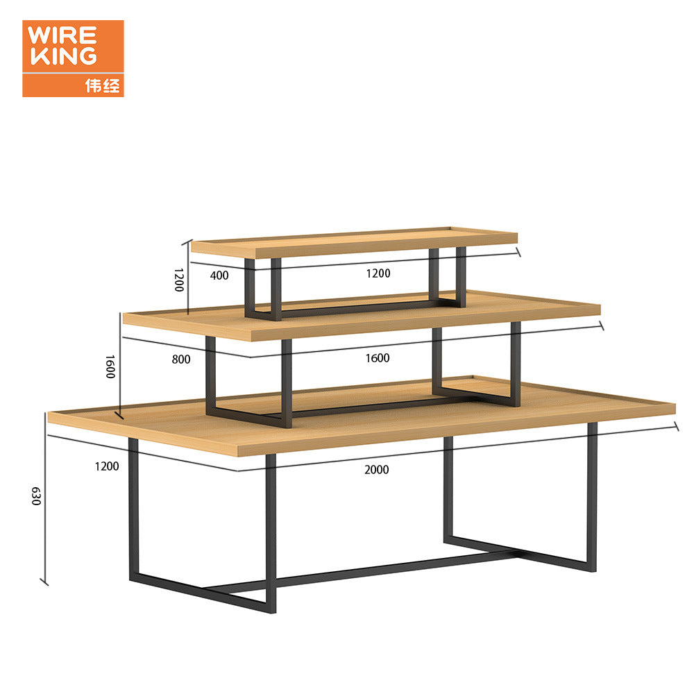 Customized boutique display stand, iron and wood combined display stand, free matching assembly display stand, boutique stationery and jewelry store
