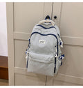 Fresh plaid backpack for women, college & middle school students - lightweight, minimalist, large capacity, korean style, girls' shoulder bag