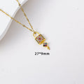 X-8176 gold lock and key necklace