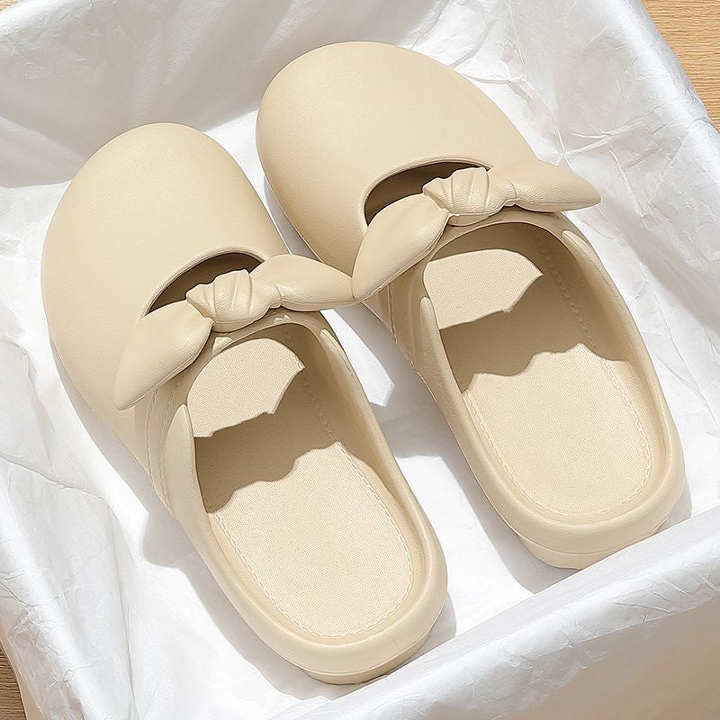2025 summer fashion versatile bow slippers women's sweet minimalist mary jane bow toe slingbacks