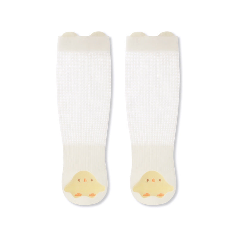 Babylon baby stockings summer thin mesh breathable kidsknee high socks cartoon doll ear calf socks