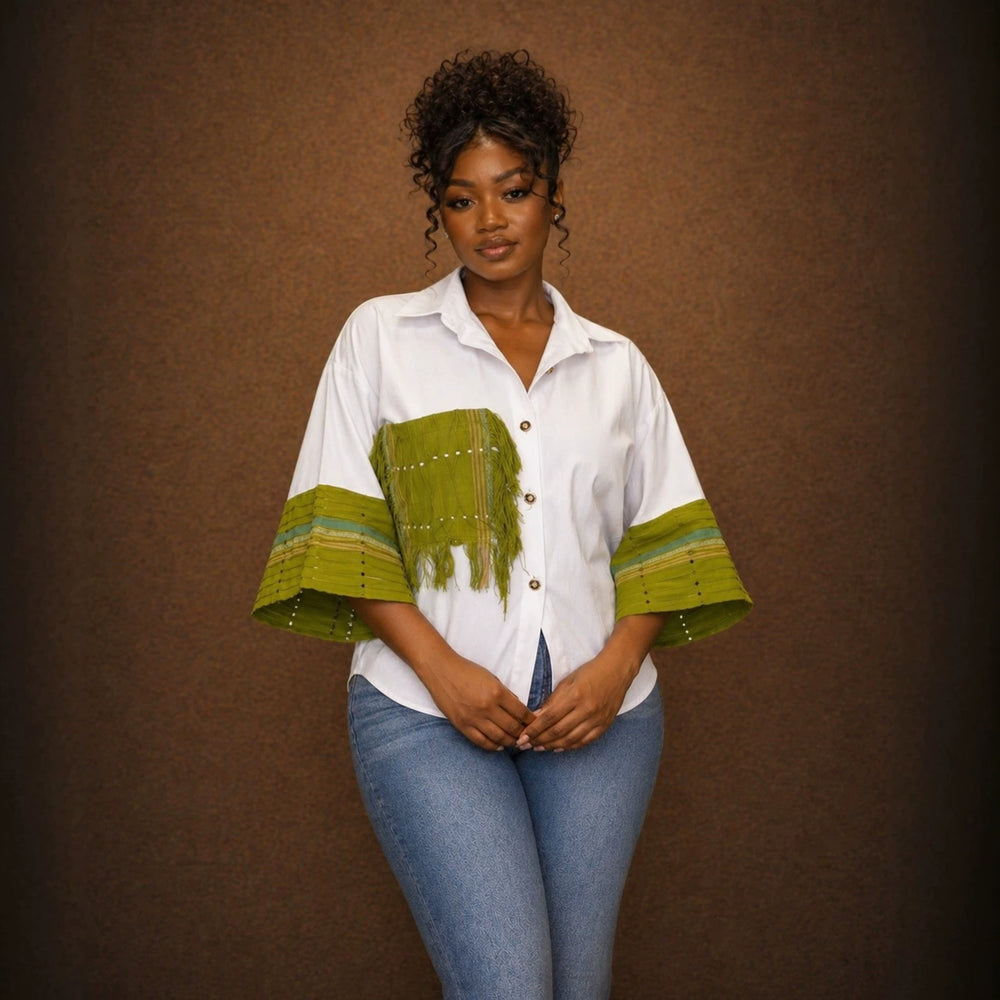 European and american cross-border women's clothing:  summer new fashion african plus size loose patchwork design shirt top