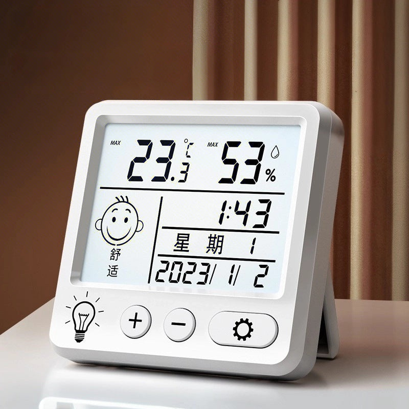 Electronic temperature and humidity meter - high-precision indoor wall-mounted thermometer hygrometer with alarm for home, nursery, and temperature monitoring