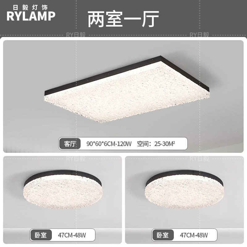 Italian minimalist living room glacier ceiling light modern simple rectangular resin light high-end sense Zhongshan lighting