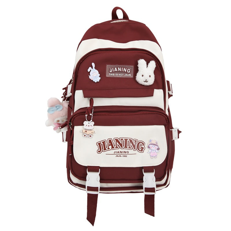 Korean version of cute female ins wind two-piece schoolbag, primary school students in grades 3 to 5 and 6, junior high school students backpack