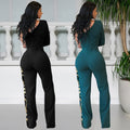 C7301 cross-border   fashion women's elegant bodycon one-shoulder sequin sleeveless jumpsuit