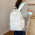 2025 new spring outing: stylish & chic solid color/floral casual student backpack - fresh & feminine everyday bag