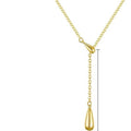 Amazon cross-border new fashion teardrop lariat necklace, teardrop pendant necklace, minimalist women's jewelry