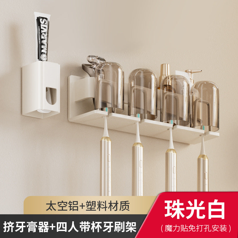 White bathroom triangular rack, no punching on the toilet wall, toilet corner basket storage, bathroom pendant set