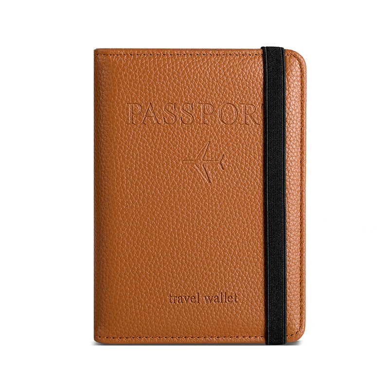 Spot card package  wholesale  RFID anti-magnetic travel PU passport clip luggage tag set passport storage