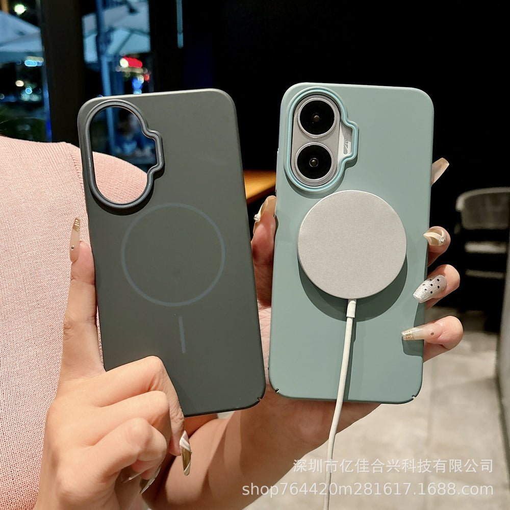 Soft pc color matching magnetic suction suitable for xiaomi 17promax mobile phone case redmi turbo4 skin feel anti-fall protective cover
