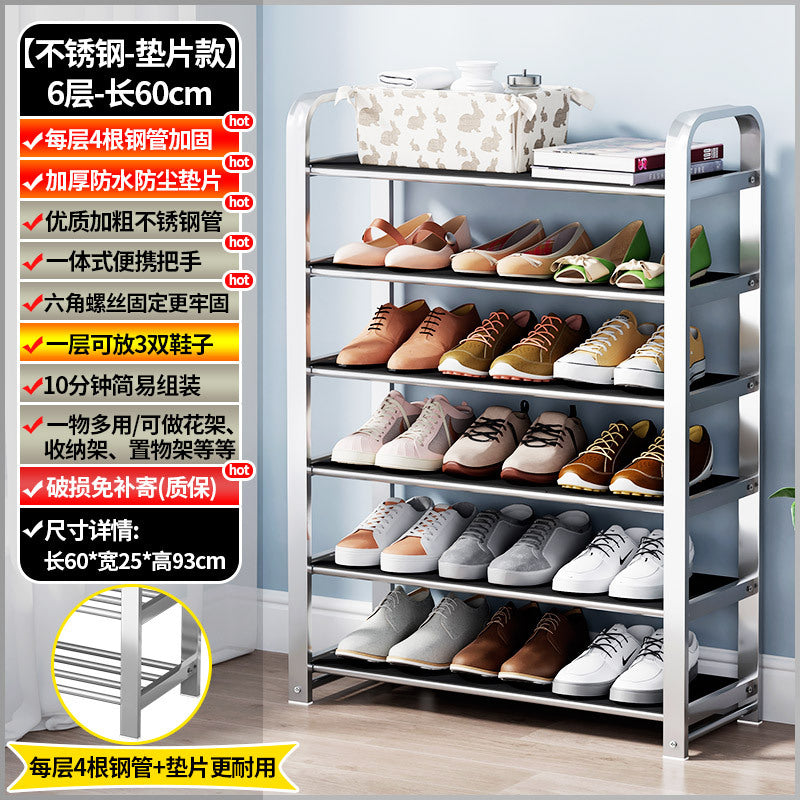 【factory direct】multi-tier stainless steel entryway shoe rack - perfect for dorms, apartments, and rental properties