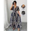 listing: new  women's elegant printed v-neck dress