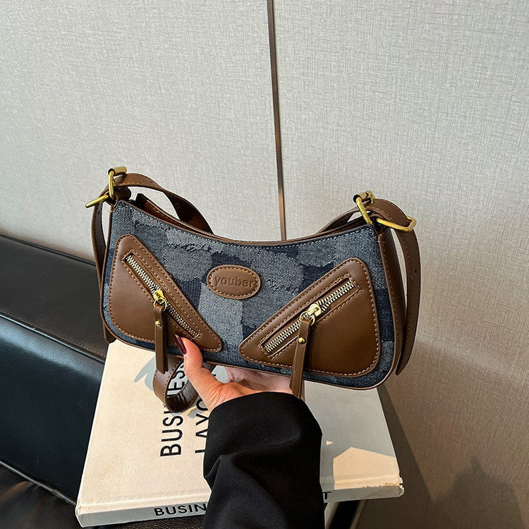 Cross-border 2025 new fashion baguette bag women's shoulder bag to work commuter messenger bag versatile bag retro style