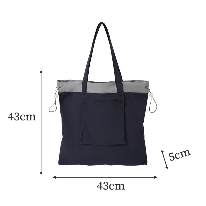 Beilian's new bundle shopping bag, large foldable large-capacity shoulder bag, high-end and lightweight grocery shopping handbag.